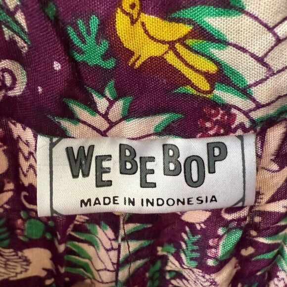 We Be Bop Purple Monkey Print Overalls Romper OSFM - Picture 6 of 8